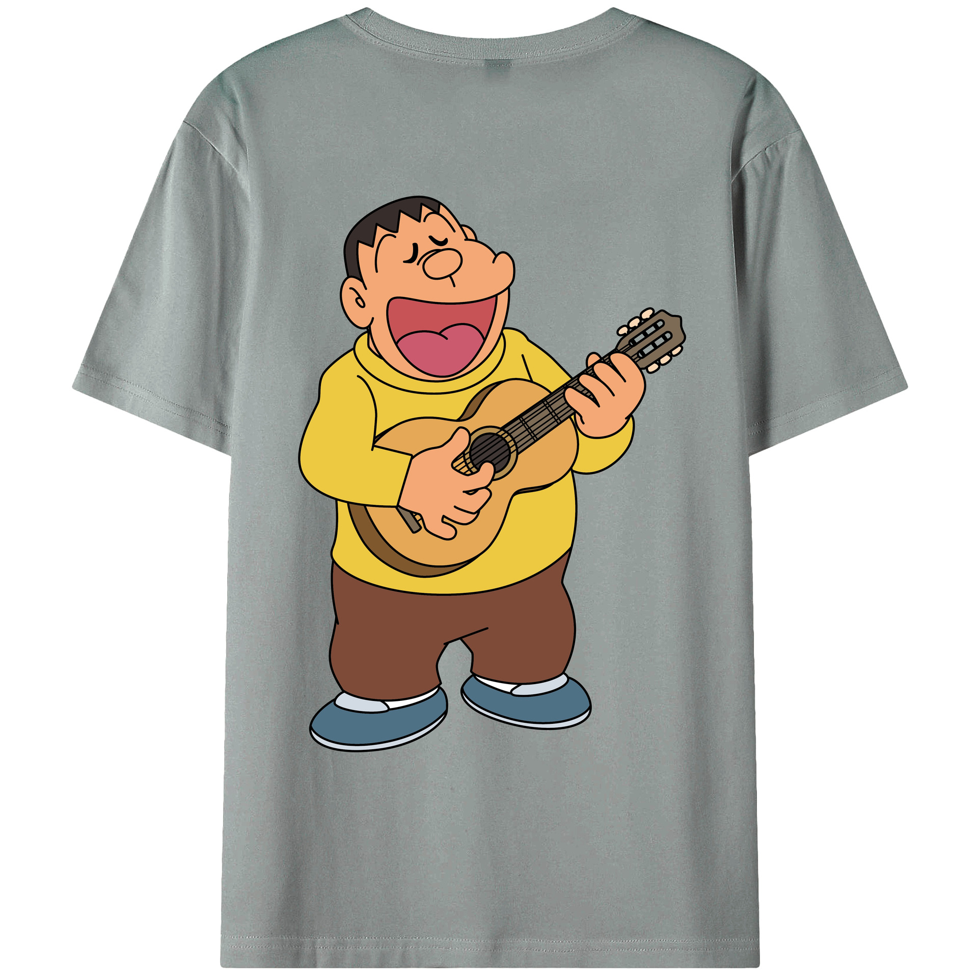 （画像用） ドラえもん 剛田武 Doraemon Gouta Takeshi 綿100％ メンズ半袖Tシャツ（バックプリント） 通気性